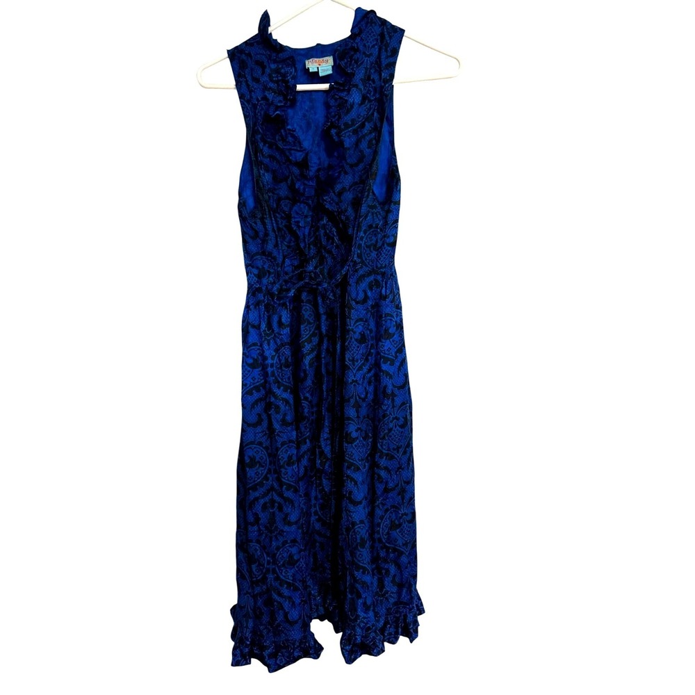 Plenty by Tracy Reese Silk Dress – Size 8 – Royal Blue &‎ Black